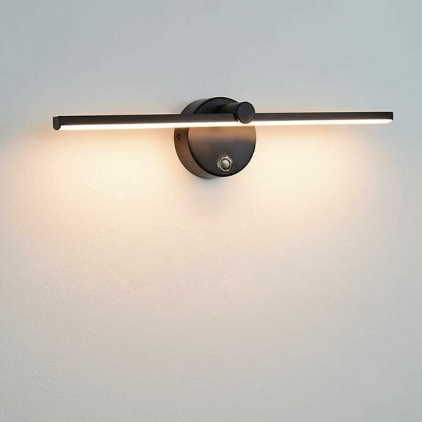Dimbar LED-spegellampa med strömbrytare, 300° roterande badrumsvägglampa LED 8W 4000K badrumsspegellampa