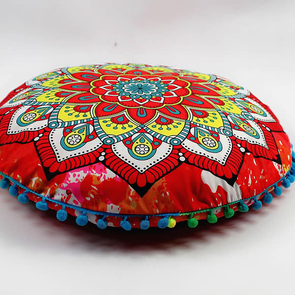 Rund Bohemisk Meditationsputeöverdrag Ottoman Kudde Kuddfodral Soffa Kudde