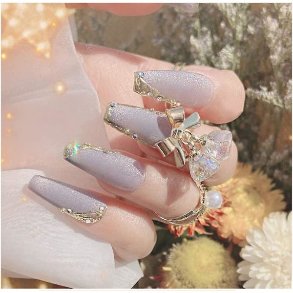 5-pack med nagelkristaller, små trumpetformade nagelkonsttillbehör, hänge, enkel design, gör-det-själv-nagelkonstdekoration, tillbehör