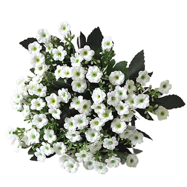 1 st 6 grenar 36 huvuden Simulerad sidenblomma Milan DIY konst Bröllop Heminredning (Vit)