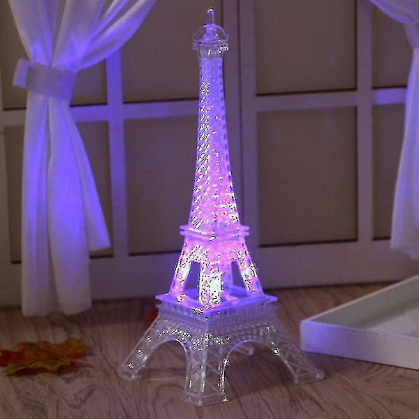 Akryylinen Eiffel-torni vilkkuva LED-yövalo romanttinen tunnelma