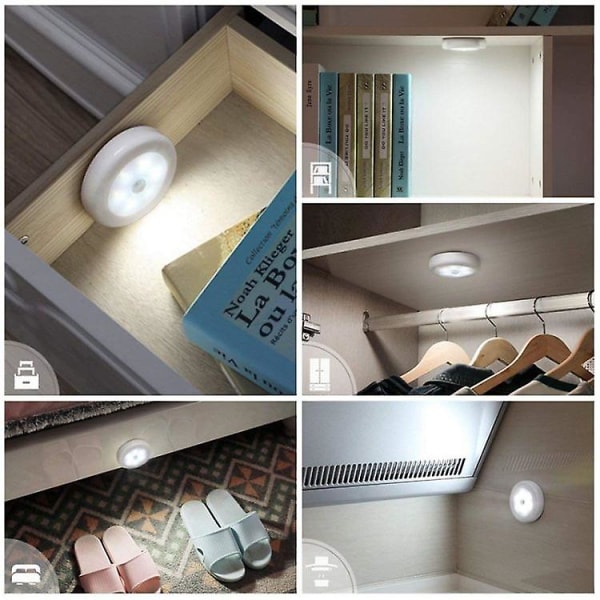 Rörelsesensor LED-lampor, 6 st Automatisk led nattlampa, nattlampa för  foajé, källare, garage, badrum, garderob, kök, trappor, vägglampa med ff45  | Fyndiq