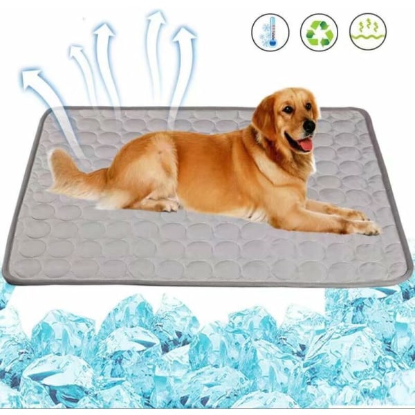 Hållbar hundfilt Mark Oxfordtyg + PVC Tjocklek 0,4 mm Automatisk kyldyna för husdjur (XL 70x100cm) Rosa
