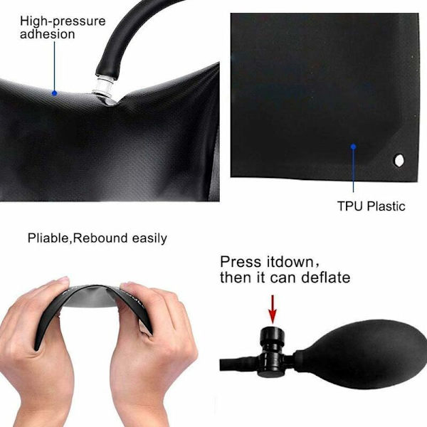 2-pack bilmonteringskudde/kil/Shimano/dörrstopp/spak/pneumatisk spännare/kilpump/uppblåsbar distans luftdämpad justeringsverktyg kraftfulla handverktyg