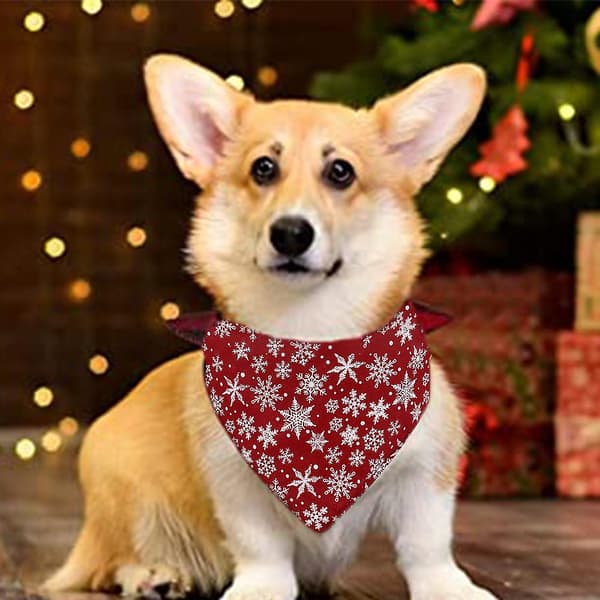 Julbandana för hundar, triangulär haklapp, halsduk, accessoarer för hundar, katter, husdjur