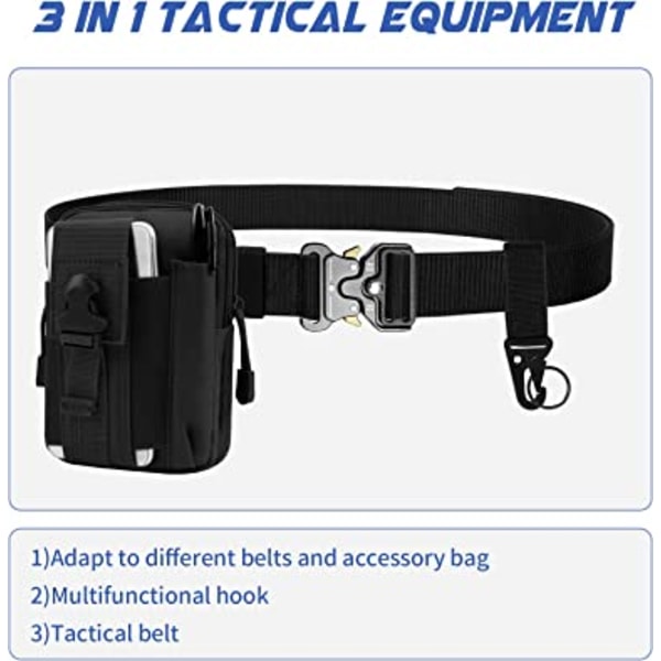 Taktisk bälte 1,5\" Nylon Army (Svart) svart