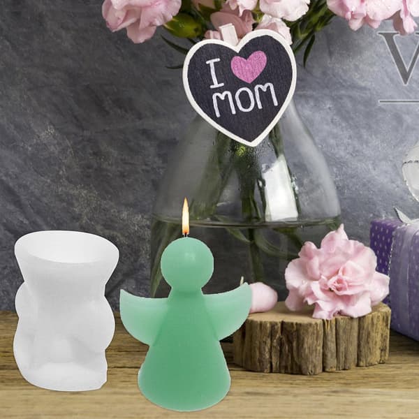 Liten ängel ljusform - Liten ängel form för aromaterapi ljus prydnader - 3d silikonformar