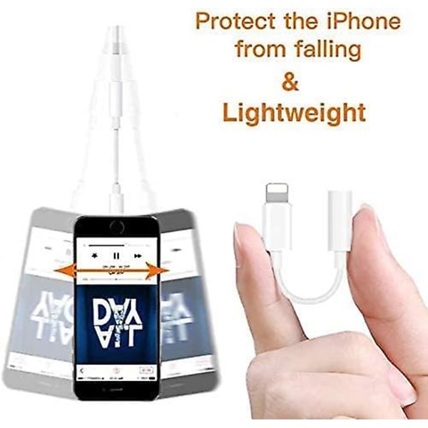 [Apple MFi-certifierad] Lightning till 3,5 mm hörlursadapter, iPhone-hörlursadapter 3,5 mm ljud AUX-adapter Dongle-kabelkonverterare Kompatibel