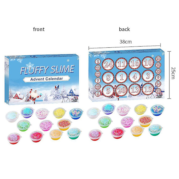Juladventskalender 2022, Bubble Gum Crystal Mud 24 Numbers Countdown Present Blind Box