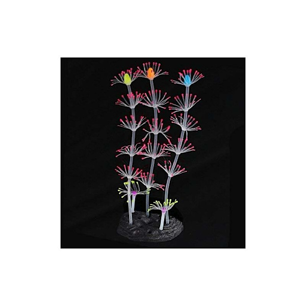 x Stripe Coral Plant Kunstig Silikone Lysende Ornament Dekoration til Akvarium Landskab