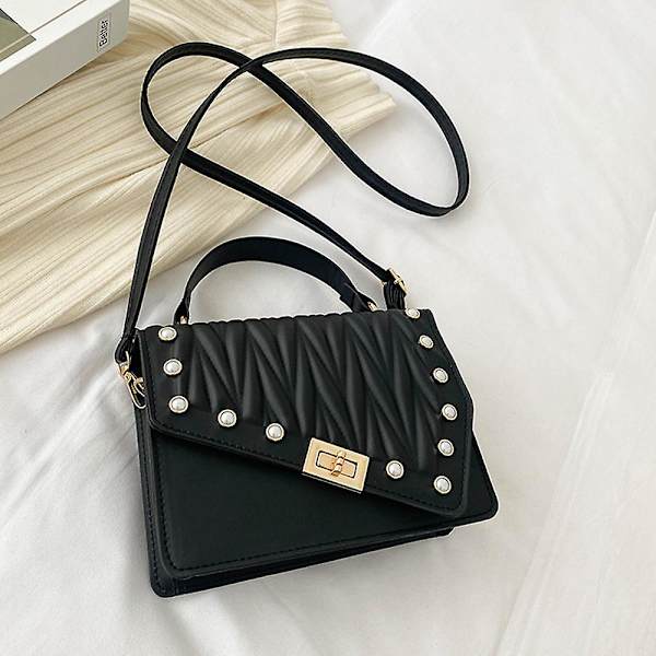 Crossbody-väska - Axelväska, Fashion Chain Liten Fyrkantig Handväska, Kvällsklänning Handväska Svart