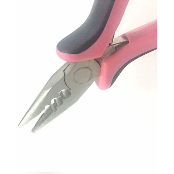 Professionell hårförlängningspincett - pincett för att ta bort hårförlängningar med förlimmade mikroringar (rosa)