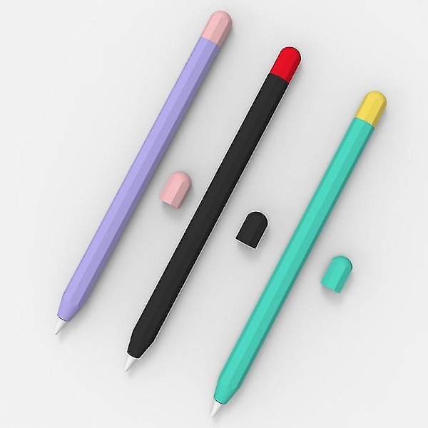 Stylusfodral i silikon för Apple Pencil 1 & 2 - Färgmatchande, Skyddande, Halksäker, Anti-fall, iPad-pennfodral - 26-1 (Lila)