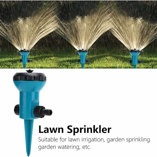 Plænesprinkler, roterende have sprinkler, justerbar med 9 tilstande til plæne vanding have vanding have vanding
