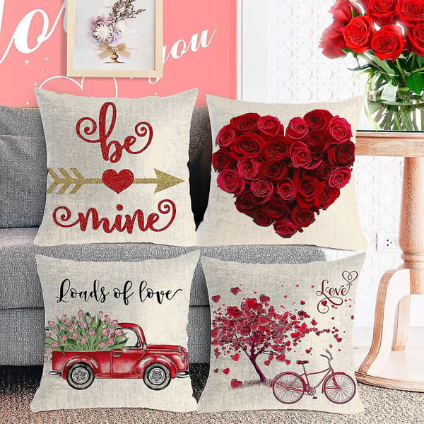 Kuddfodral för Alla Hjärtans Dag med Glitter, Soffa, Kudde, Heminredning