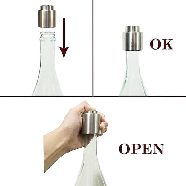 Rostfritt stål ölflasköppnare 2-pack magnetisk tryckknapp flasköppnare
