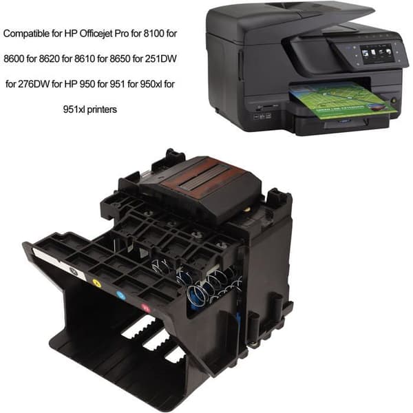 1 printhoved, kompatibelt med Officejet Pro 8100 8600 8620, ABS-materiale, erstatning 950 951, til kontorbrug.