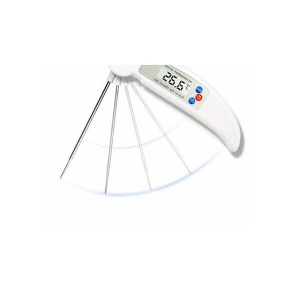 Livsmedelstermometer BBQ Grill Vikbar digital termometer Sondtermometer (svart)