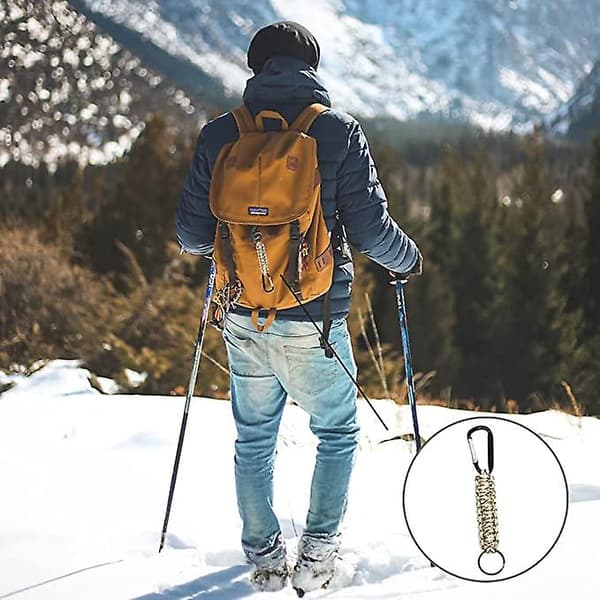5-pack Paracord nyckelring med karbinhake, snodd och kedjehake, flätat öglehake