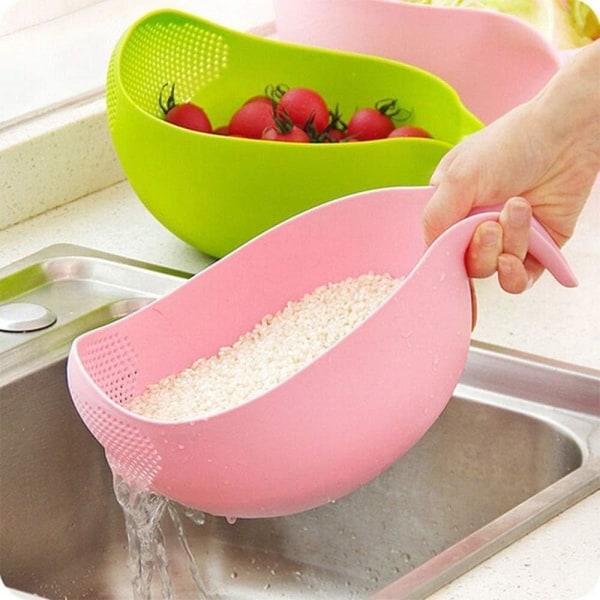 Pink Plastic Ris Vask Sigte Risvasker Dørslag Multifunktionel afløbskurv  til grøntsagsfrugt Køkkentilbehør 60f3 | Fyndiq