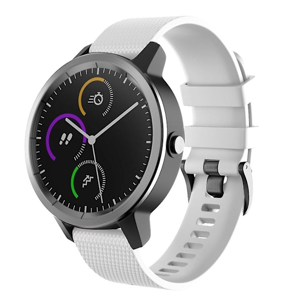 20 mm för Garmin Vvoactive 3 Diamond Pattern (legering svart spänne) Silikonrem (liten) Silikonrem (liten)Vit