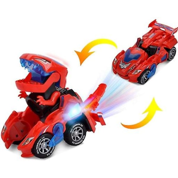 Röd dinosaurie leksak elektrisk bil deformation röd