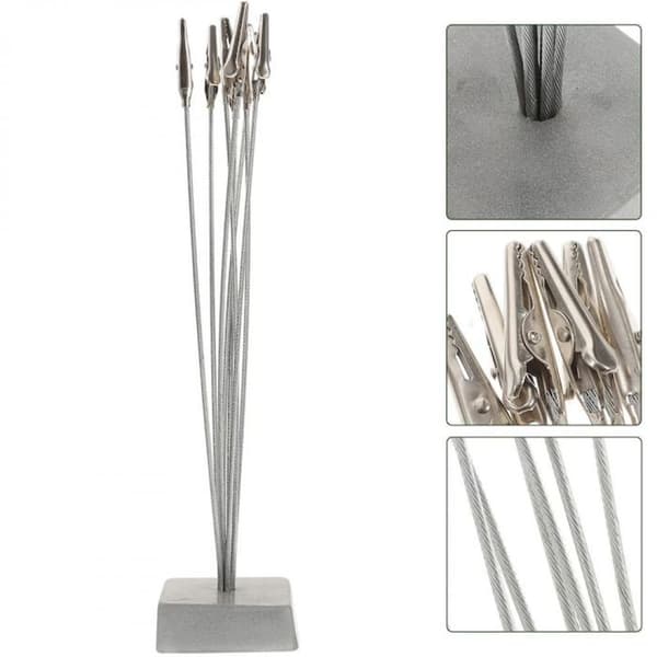 Trädformad fotohållare, 8 klämmor, silver, 24,6 cm.