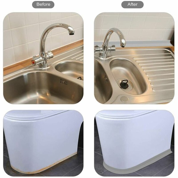 3 pakkausta vedenpitävä tiivistenauha Itseliimautuva vedenpitävä ja homeenkestävä kylpyhuoneen tiivistystyökalu keittiön reunasuojalle