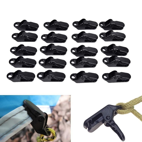 10 st Tältklämmor i plast för utomhuscamping, klämmor för campingtält, presenning, markis, klämsats, presenningssats, bilskydd, båtskydd, 10 st