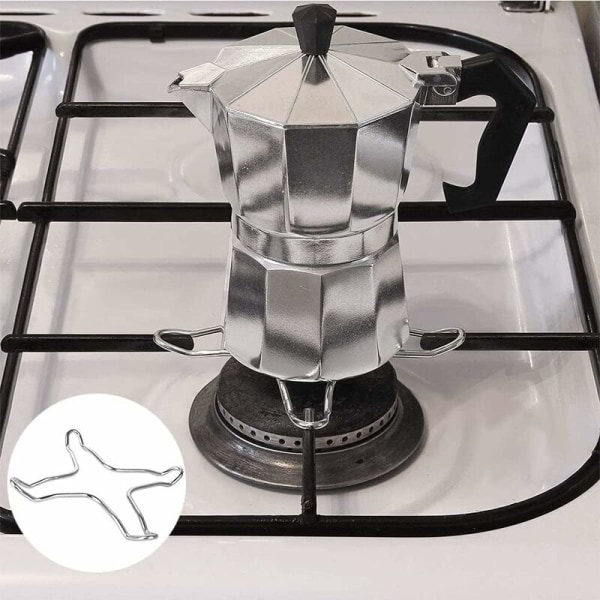 2 stk. universal gaskomfurholder, gaskomfurpandeholder, gaskomfurholder, wokring, til køkkengaskomfur kaffemaskine, kaffekande sølv