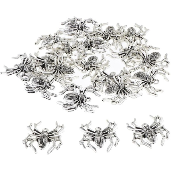 20 stycken Spindelhänge Bulk Lämplig för DIY Craft Pendant smycken - Antikt Silver