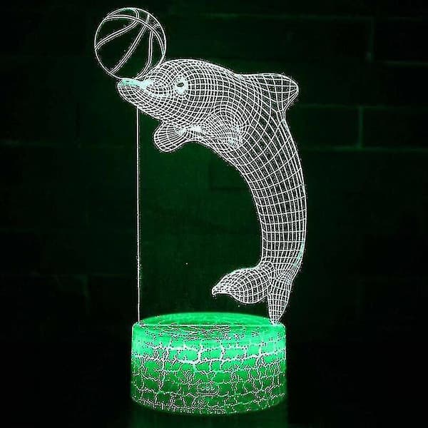 (#3) 3D LED Delfin Nattlampa Bord Belyst Barn Sovrum Heminredning
