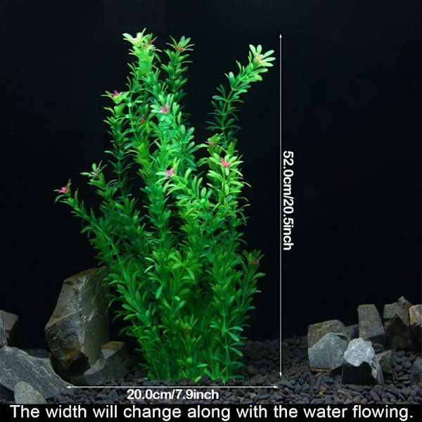 52 cm konstgjord akvarieväxt konstgjord vattenväxt plast akvarium dekoration prydnad 20,5 tum (typ A)
