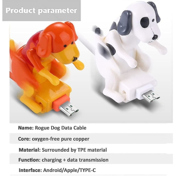 Laddningskabel för herrelösa hundar, USB -kabelladdare för smartphone, snabbladdarkabel för USB dataöverföring-26（För iPhone，Orange）