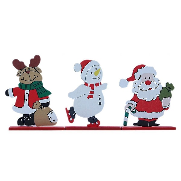 Juldekoration, festlig tomte - Julgran snöflinga trähantverk julgransprydnader display P