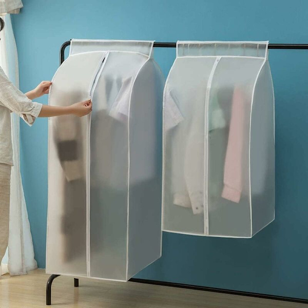 Ekstra stor tøjpose (XL 60 x 50 x 120 cm) - Langvarig opbevaring af jakke, frakke, kjole, jakkesæt, støvtæt - Transparent Becomingrich