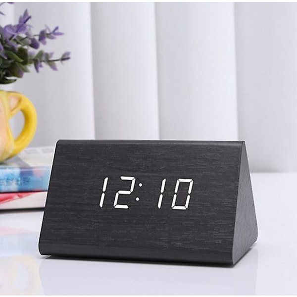 Kogonee Trä Digital Väggklocka, Dimmer, Alarm Inställningar, Vecko-/vardagsläge, 9 Minuters Snooze, 12/24h, Temperatur Och Datumvisning För Kontor, T