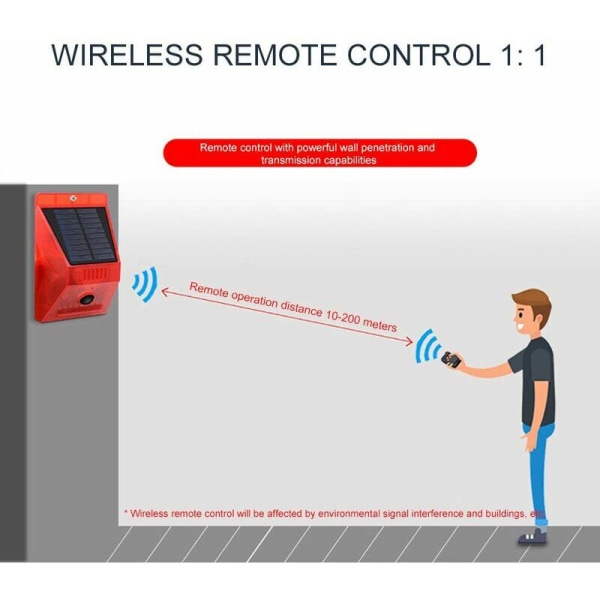 Sollarm ljus rörelsedetektor IP65 vattentät LED blinkande ljus lägenhet terrass 2 st