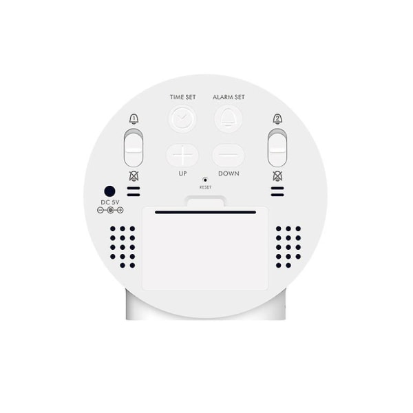 Liten digital väckarklocka LED skrivbordsreseelektronisk klocka dubbla larm snooze dimbar daginställning 12/24h veckodisplay 4 tum vit (ingen batteriadapter)