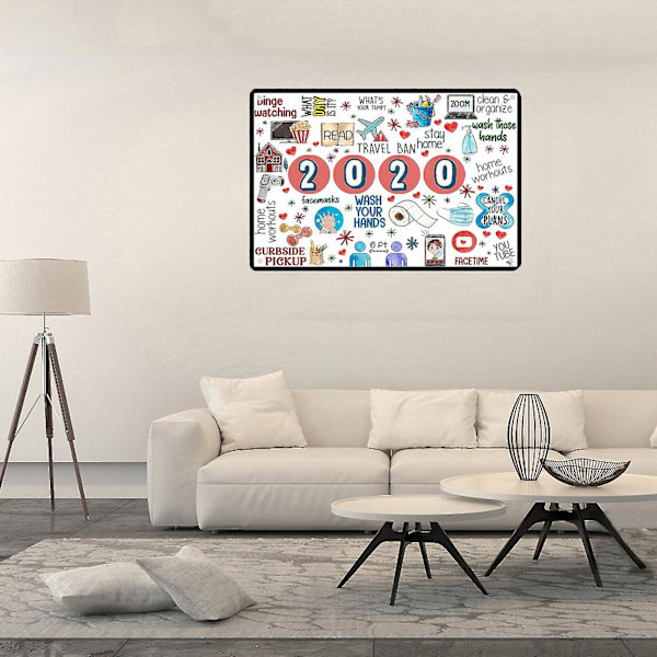 2020 Commemorativ Järnmålning Konstposter Och Tryck Vägg Ge Presenter Till Familjen