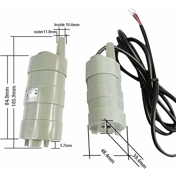 Sukeltava vesipumppu, 12V sukelluspumppu, 600L/H Mini sähköinen vesipumppu suihkulähdepumppu asuntoautoon, lampi, akvaario, akvaarion suihkulähde