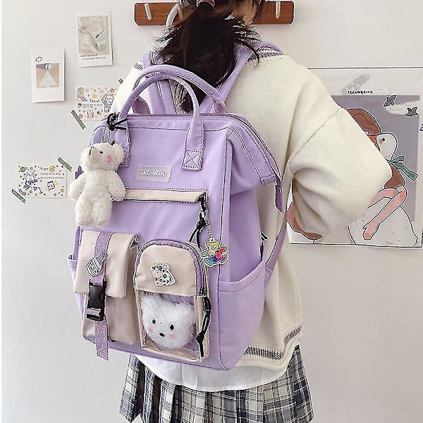 Teen piger skolerygsæk Kawaii Cute Bear College Travel Casual Taske Fødselsdagsgave