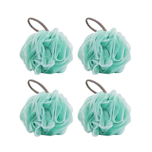 4 kpl Mesh Puff suihkupallo kylpyamme suihku luffa sieni vartalon kuorinta (väri: Vihreä2, Koko: 4 kpl) Vihreä2 4 kpl