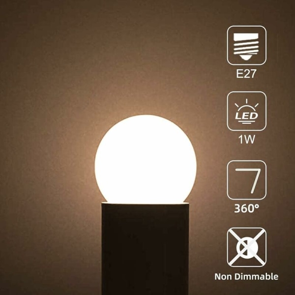 LED-lampor Golfbollsform E27 Skruvbas 1W Cool White Set om 10 [Energiklass A]