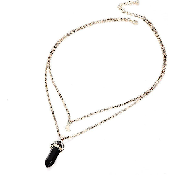 Lagdelt Choker-Halskjede med anheng for kvinner Trendy Choker Kvinner Multilag Halskjede Uregelmessig Anhengkjede Opaler Krystall Halskjeder & Kjede Halskjeder F