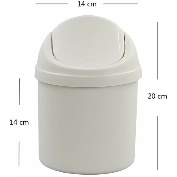 Mini plast skrivbords papperskorg (vit)