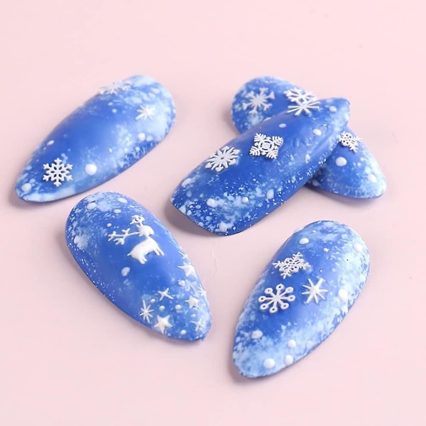 Julklappssnöflingor Glitter Dekorationer Snöflingor Sekvenser 3d Julnagel Dekaler Diy Nageltillbehör Julnagelkonstmaterial Manikyr Dekoration