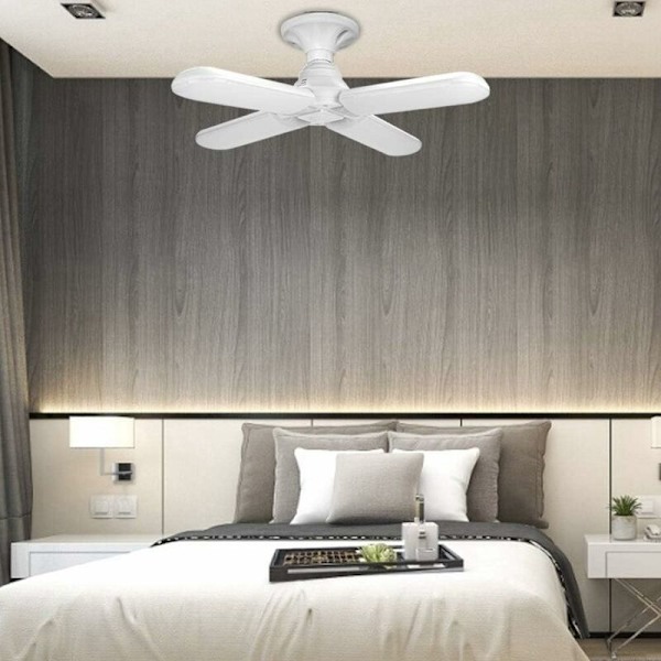 LED-kattovalo, 60W E27 AC95-265V Neljä superkirkasta LED-kattolamppua, taitettava tuuletinlamppu