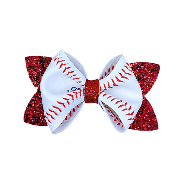 Baseball Bow Dekoration Båge Baseball Stil Båge Röd