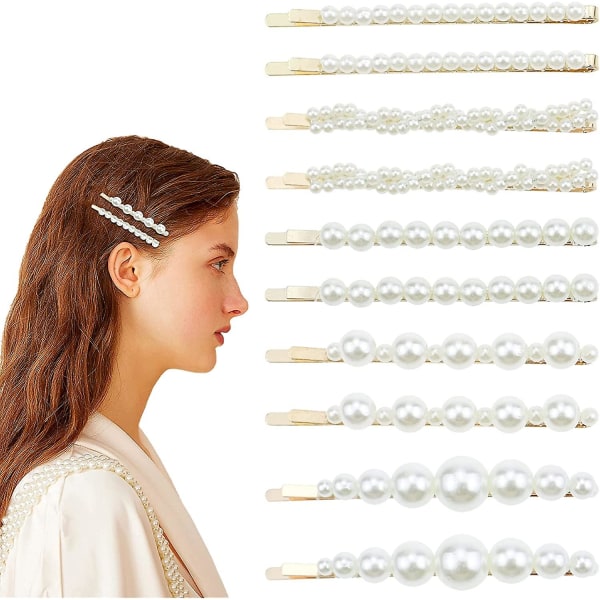 10 st Pearl hårspännen, dekorativa hårnålar Hårtillbehör för flickor hårspännen